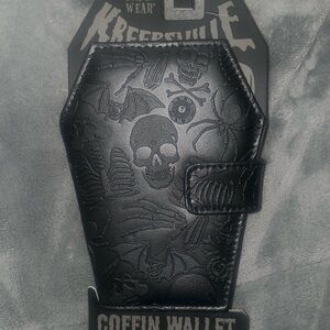 Creepsville Black Coffin Card & Key Holder Wallet